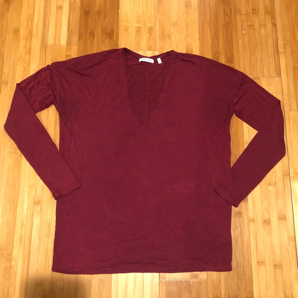 ❌SOLD❌ Aritzia Babaton v neck long sleeve shirt S